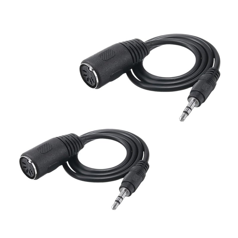 LOOTOOLS 2PCS Type-A MIDI to 3.5mm Adapter,MIDI Female to TRS 3.5mm Male Breakout Cable Audio Converter for Keyboards Synths & DAWs,TRS Midi Cable - Image 1